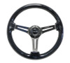 NRG Reinforced Steering Wheel (350mm / 3in. Deep) Black Multi Color Flake Wood w/ Black Matte Center
