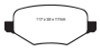 EBC 11-14 Ford Edge 2.0 Turbo Greenstuff Rear Brake Pads