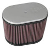 K&N Universal Air Filter-Dual Flange Oval Style 2.5in Flange ID x .75 in Flange Length x 6.25in H