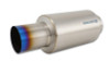 Vibrant Titanium Muffler w/Straight Cut Burnt Tip 4in Inlet / 4in Outlet