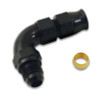 Vibrant 90 Degree 1/2in Tube to Male -8AN Flare Adapter w/ Olive Inserts