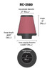 K&N Universal Clamp-On Air Filter 2in FLG / 3-1/8in B / 2in T / 3in L