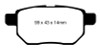 EBC 09-10 Pontiac Vibe 1.8 Yellowstuff Rear Brake Pads