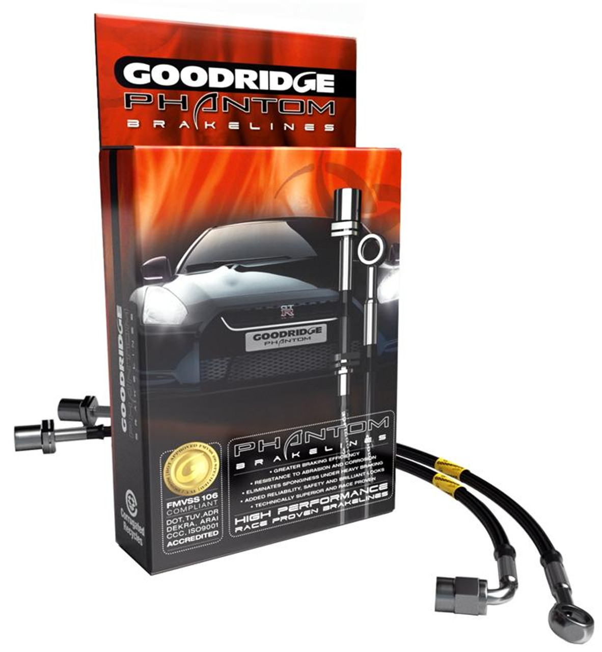 Goodridge 2016+ Ford Focus RS MK3 Phantom Stainless Steel Brake Lines