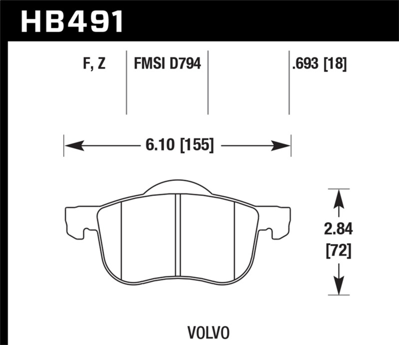 Hawk HPS Street Brake Pads HB491F.693