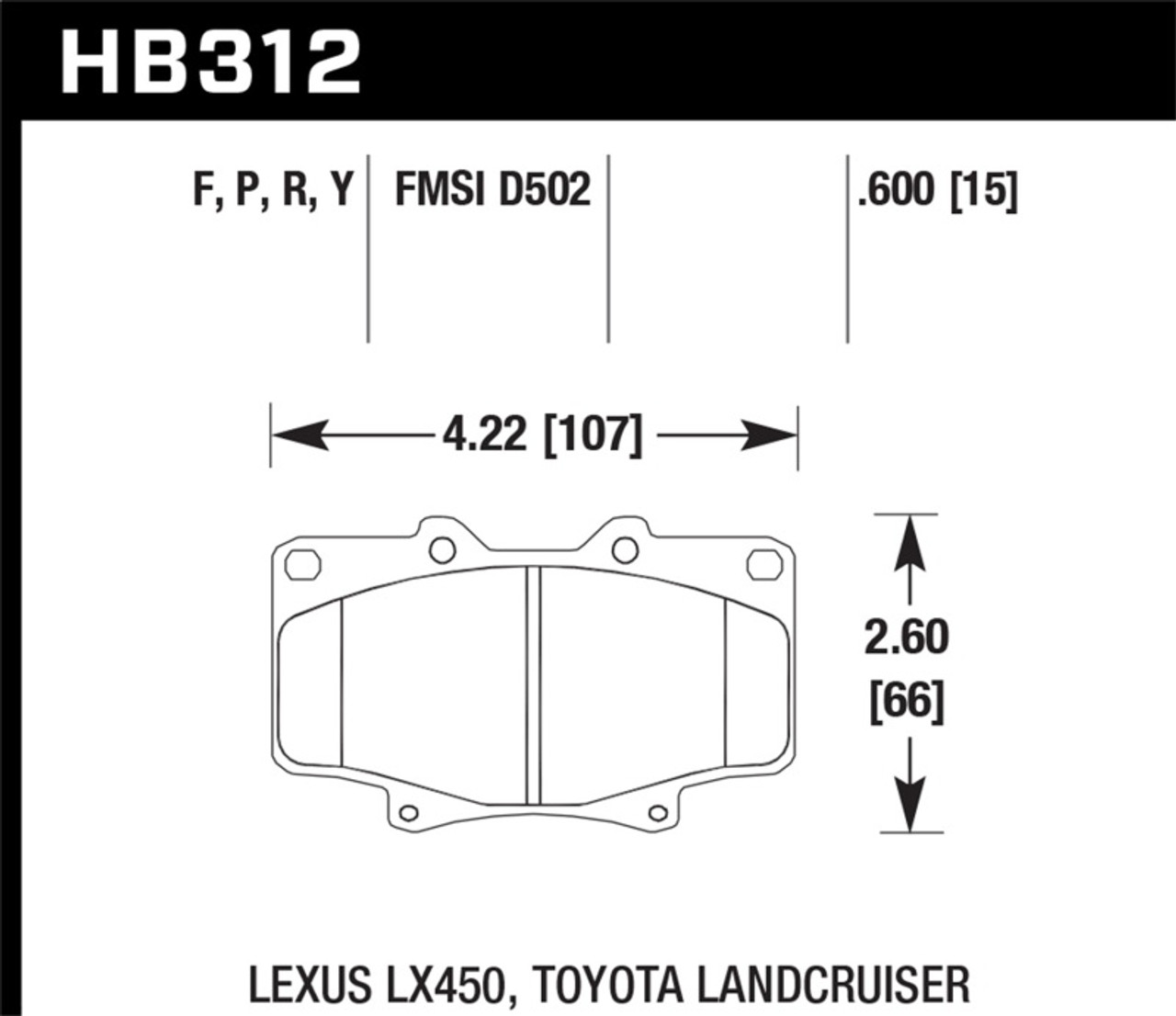Hawk LTS Street Brake Pads HB312Y.591