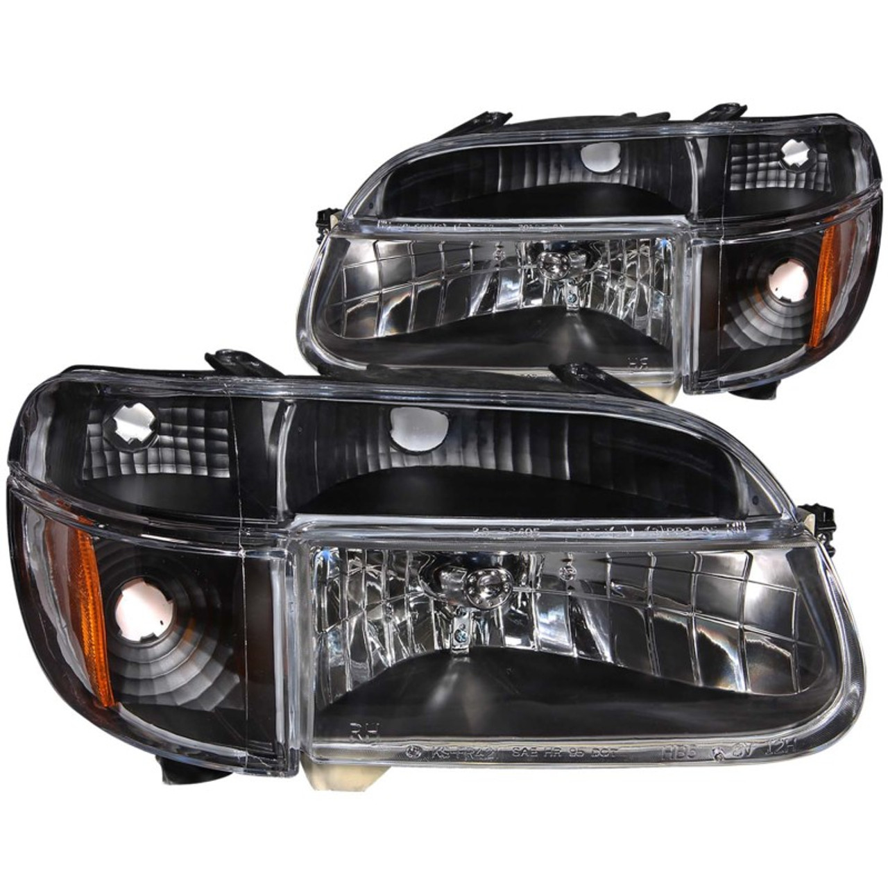 ANZO 1995-2001 Ford Explorer Crystal Headlights Black