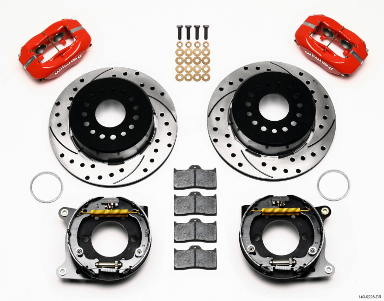 Wilwood Forged Dynalite P/S P-B Kit Drilled-Red 2005-2014 Mustang