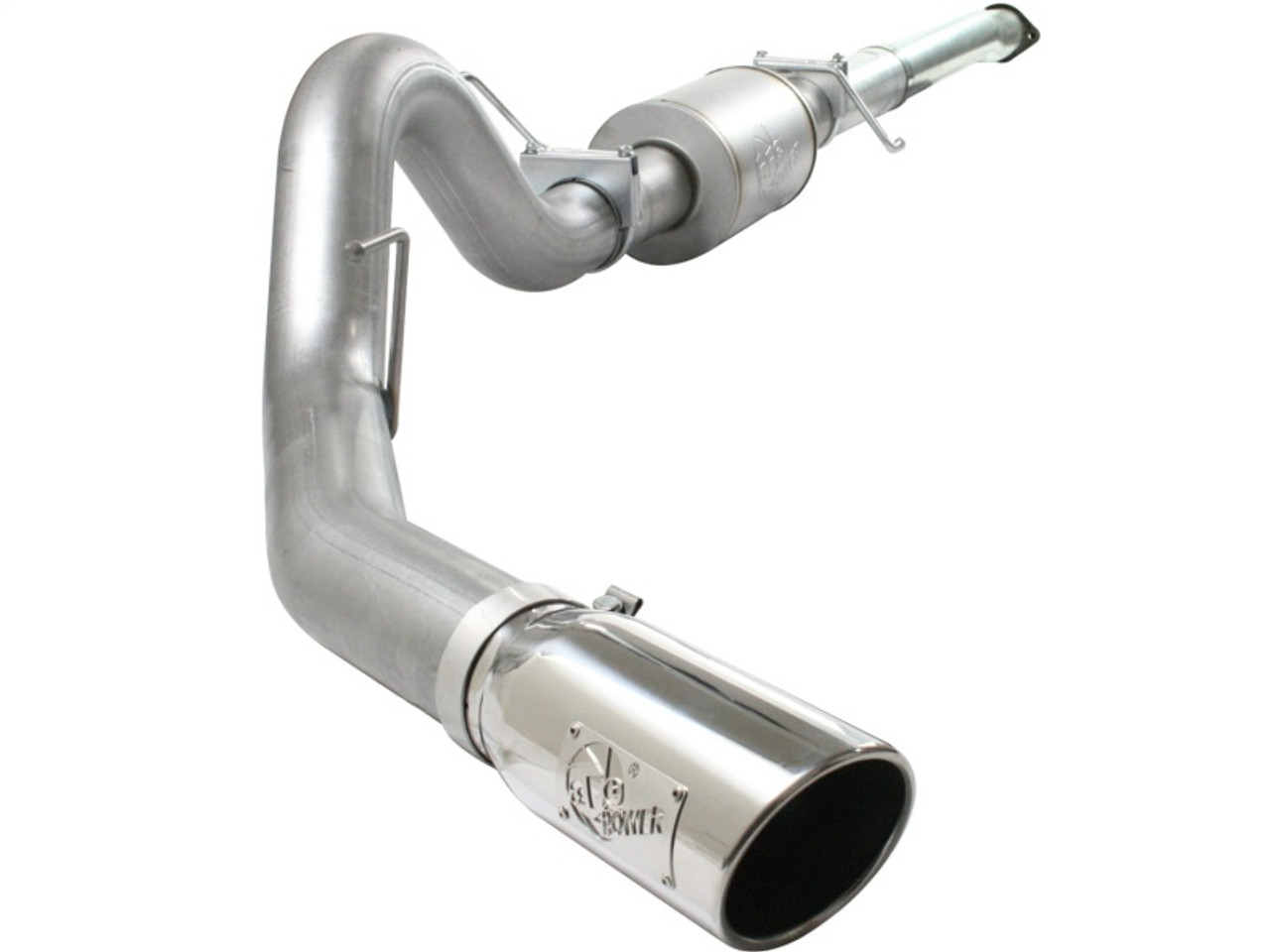 aFe Atlas Exhaust 4in Aluminized Cat-Back w/ 304 SS Polished Tip 11-13 Ford F-150 EcoBoost V6 3.5L