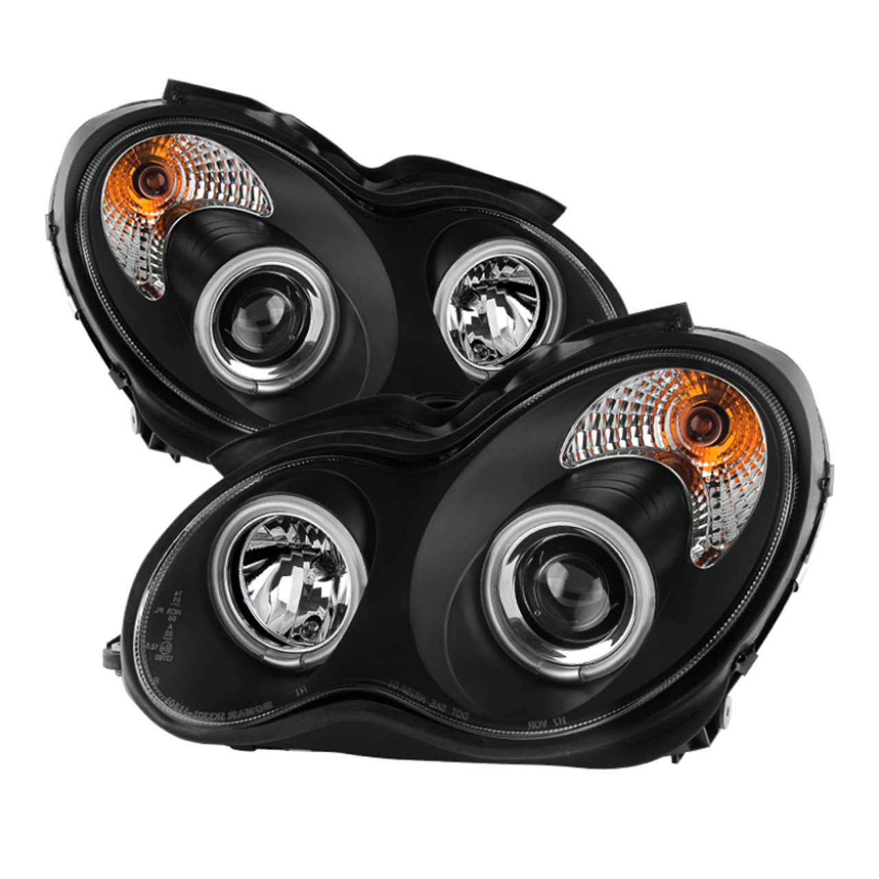 Spyder Mercedes Benz C-Class 01-05 4 DrProjector Halogen- CCFL Halo Blk PRO-YD-MBW203-CCFL-BK