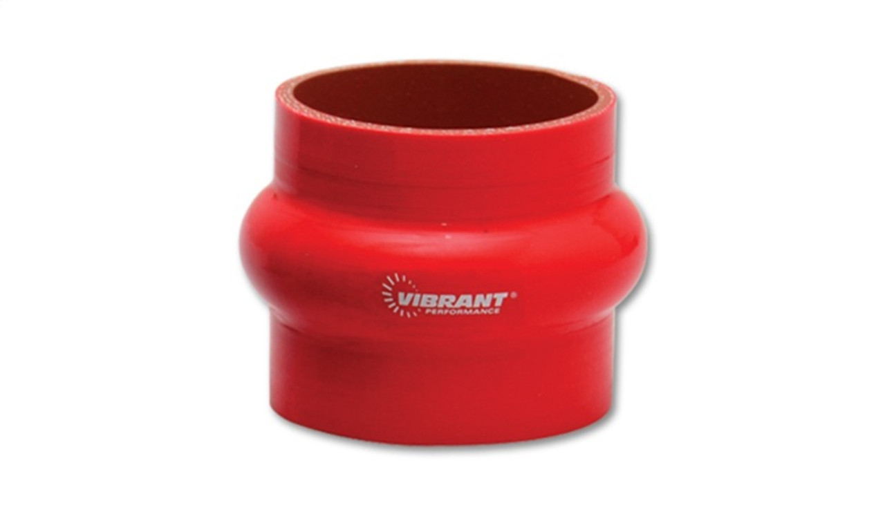 Vibrant 4 Ply Reinforced Silicone Hump Hose Connector - 2.75in I.D. x 3in long (RED)