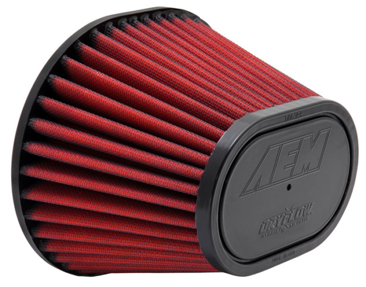 AEM Dryflow Air Filter - Oval 8.5in L x 7in W Base / 6.25in L x 4in W Top / 3.5in Flg / 5.5in Height