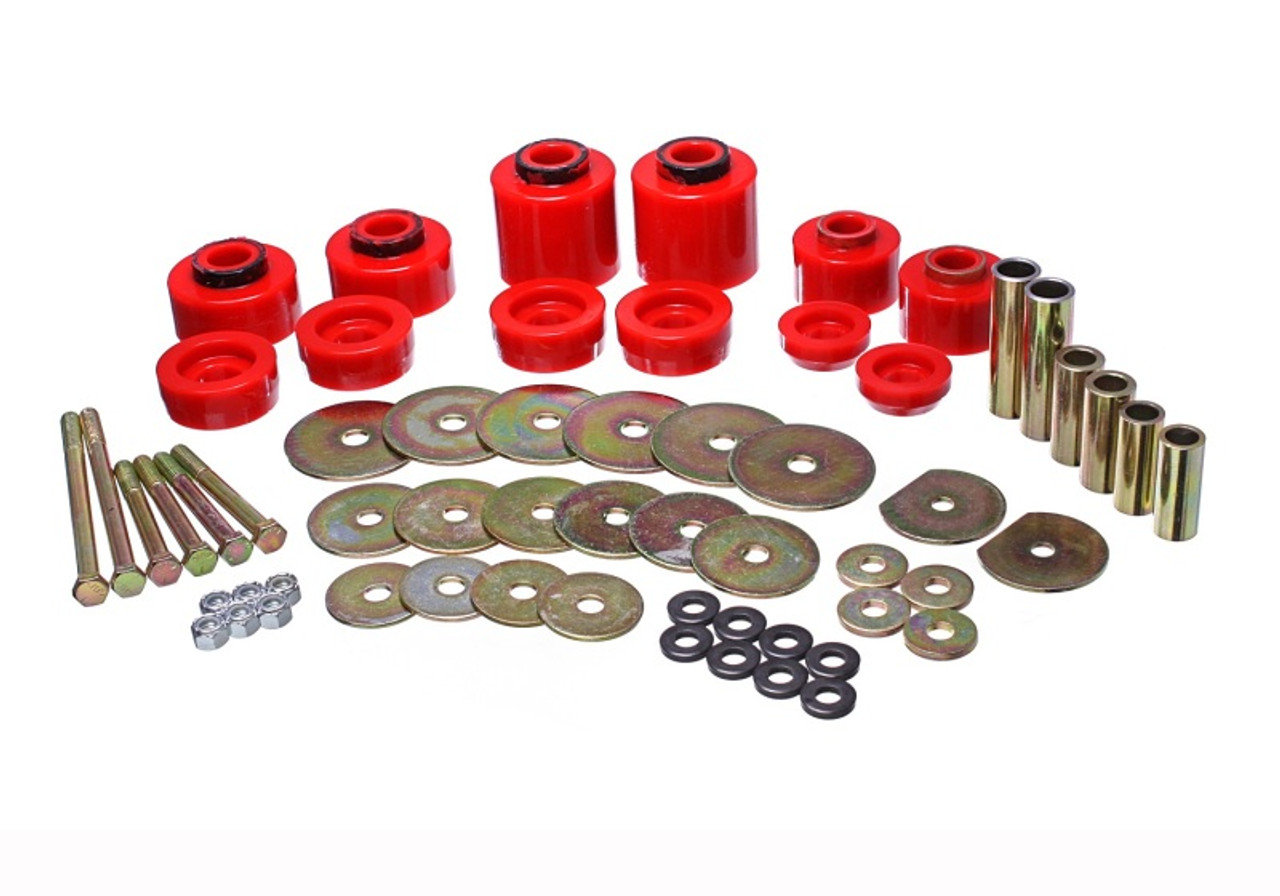Energy Suspension 80-96 Ford F-150/250/350 Red Body Mount Set Includes Hardware