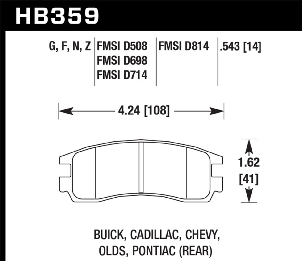 Hawk HPS Street Brake Pads hawkHB359F.543