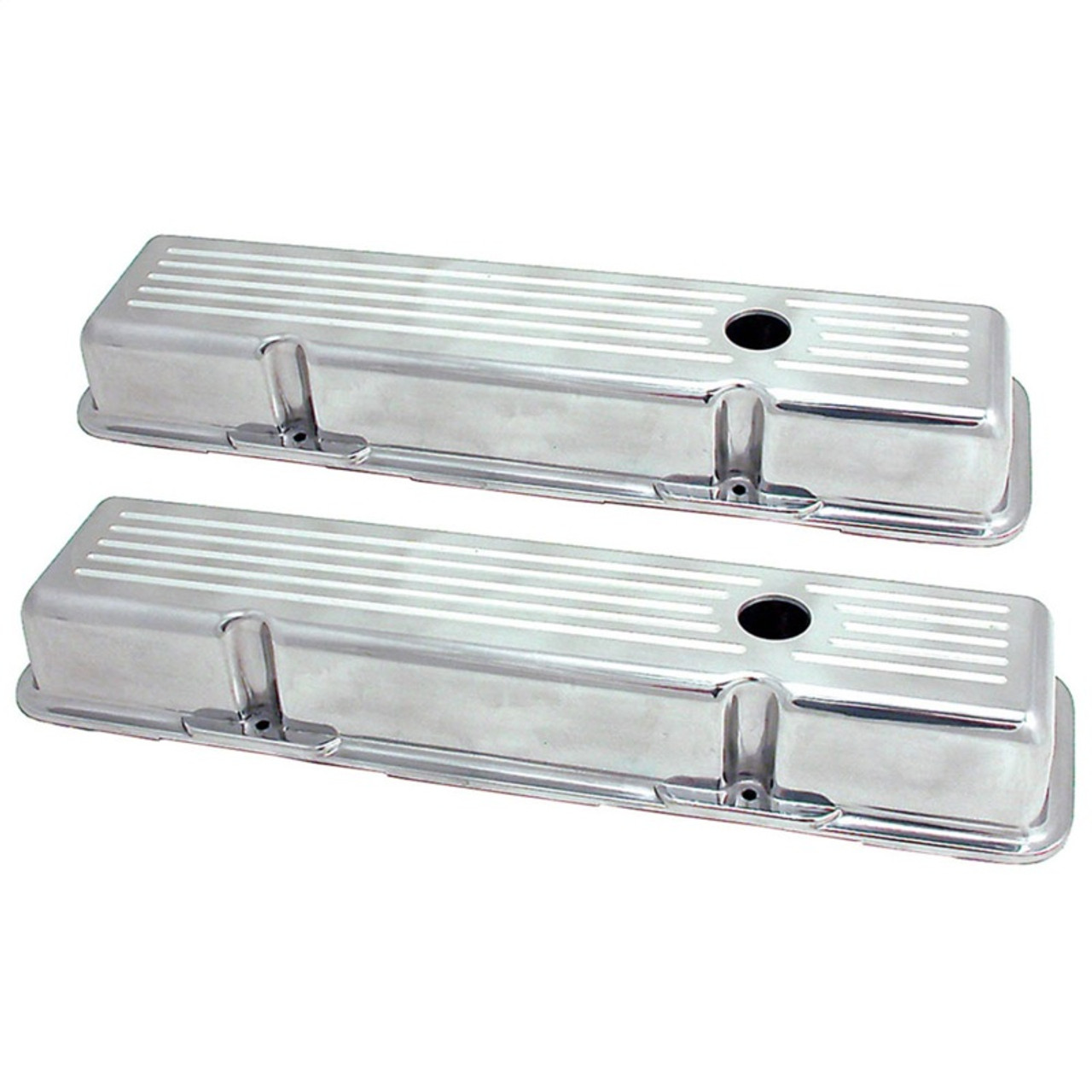 Spectre SB Chevy Short Ball Milled Valve Cover Set - Polished Aluminum
