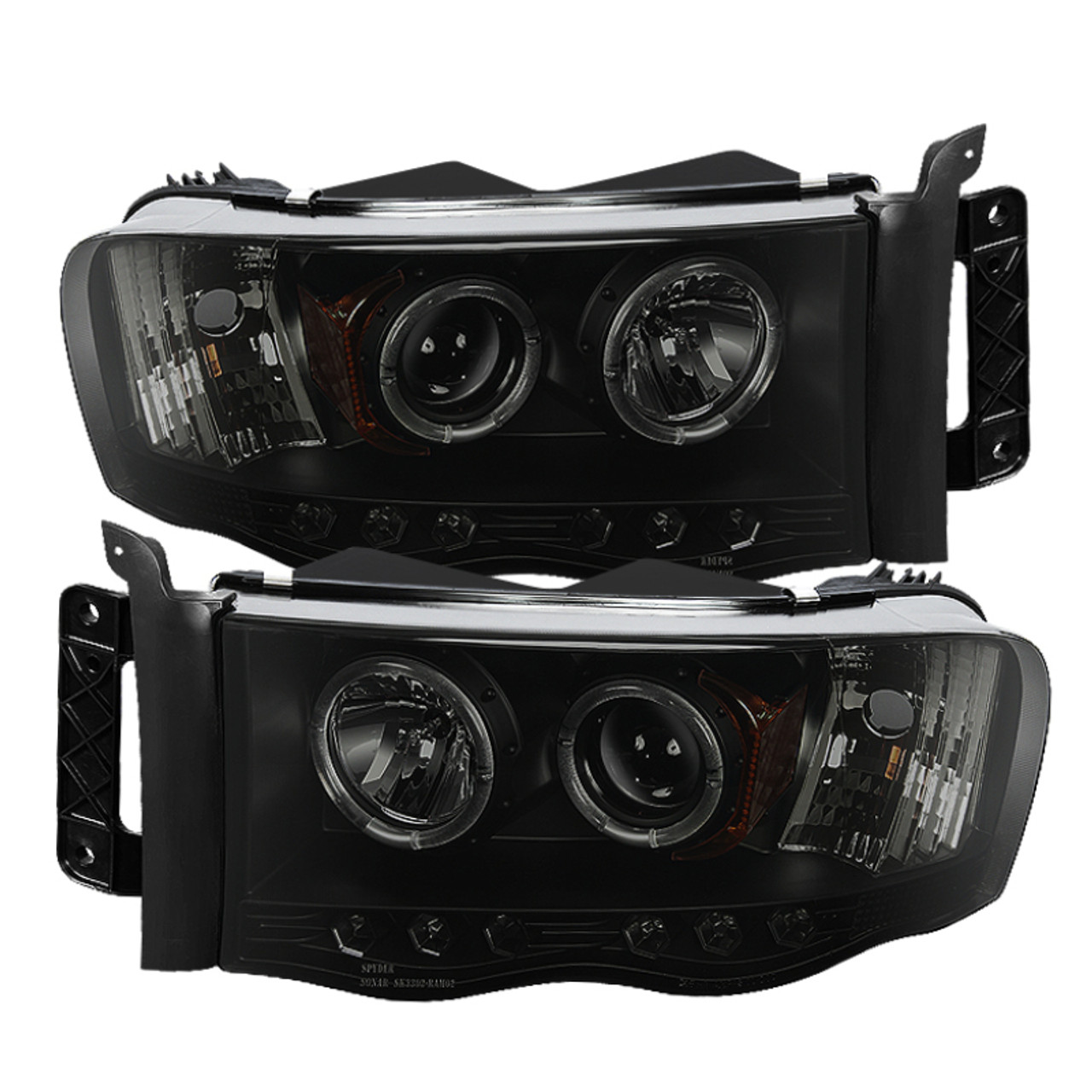 Spyder Dodge Ram 1500 02-05 03-05 Projector Headlights LED Halo LED Blk Smke PRO-YD-DR02-HL-BSM