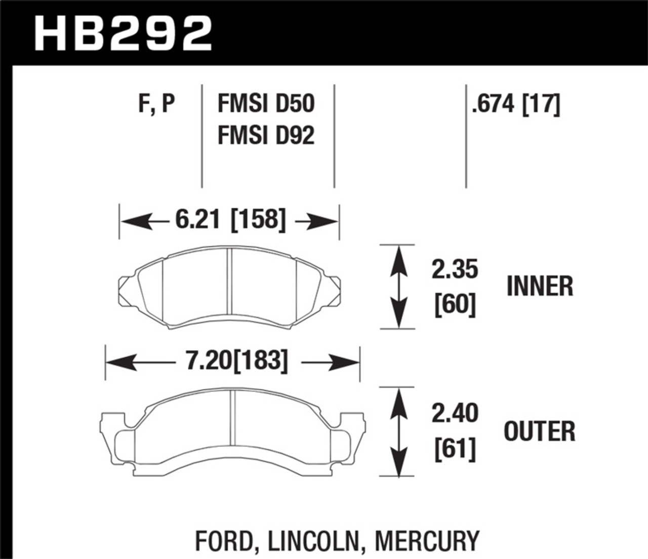 Hawk HPS Street Brake Pads hawkHB292F.674