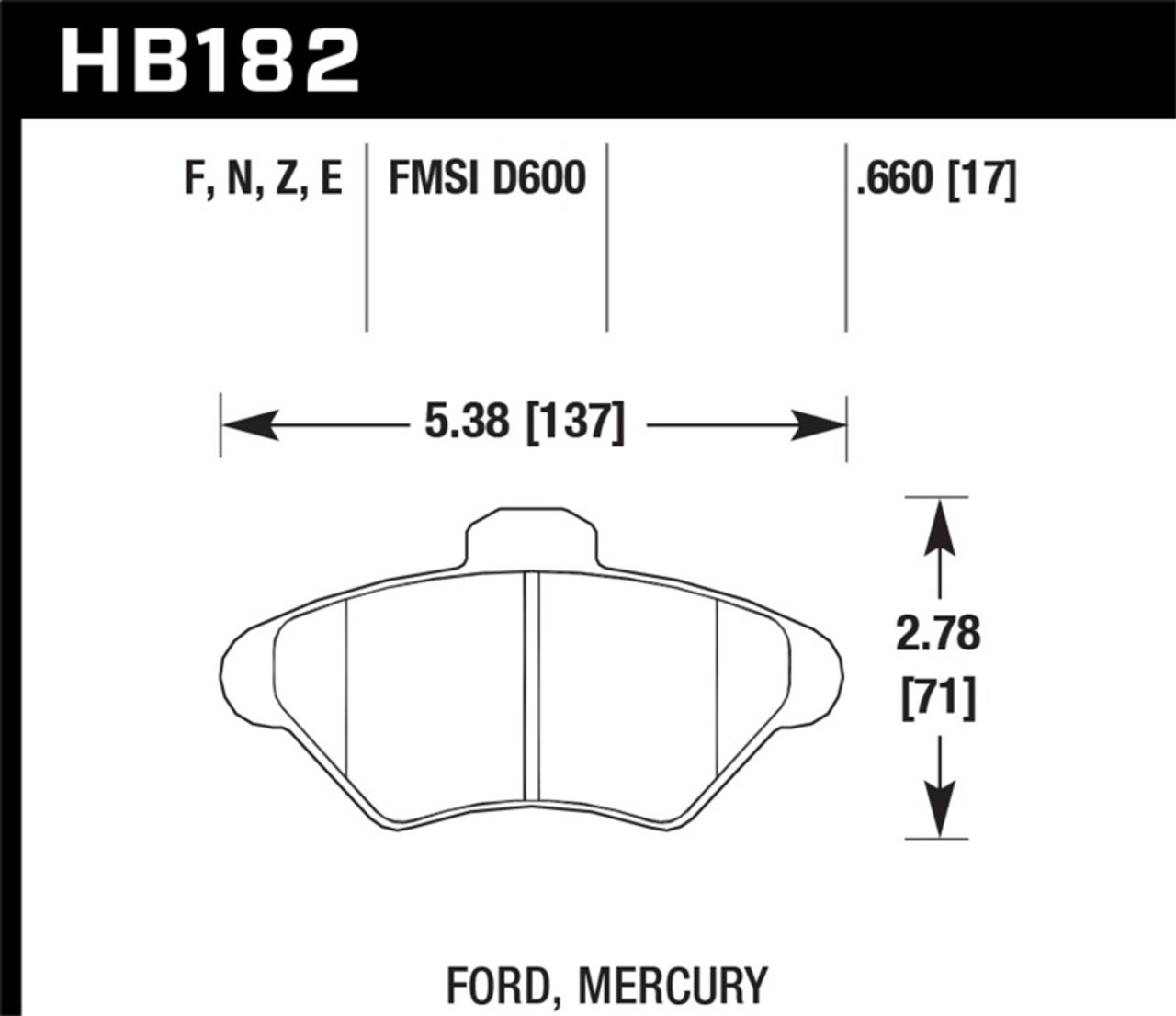 Hawk HPS Street Brake Pads hawkHB182F.660