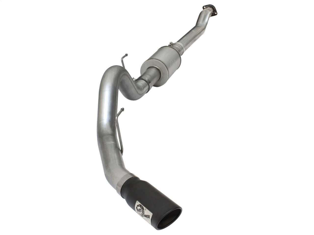 aFe Atlas Exhausts 4in Cat-Back Aluminized Steel Exhaust Sys 2015 Ford F-150 V6 3.5L (tt) Black Tip