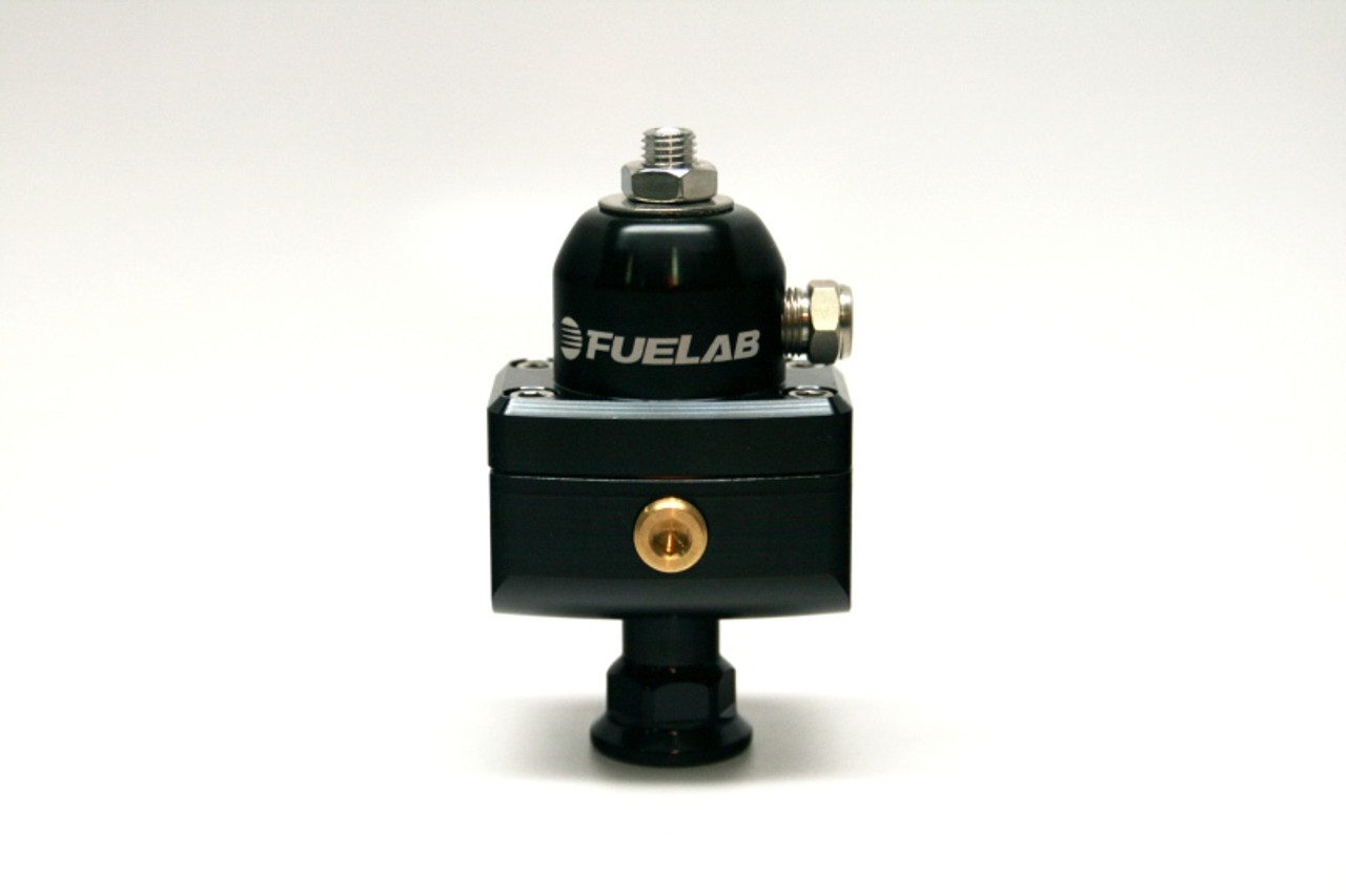 Fuelab 575 High Pressure Adjustable Mini FPR Blocking 25-65 PSI (1) -6AN In (2) -6AN Out - Black