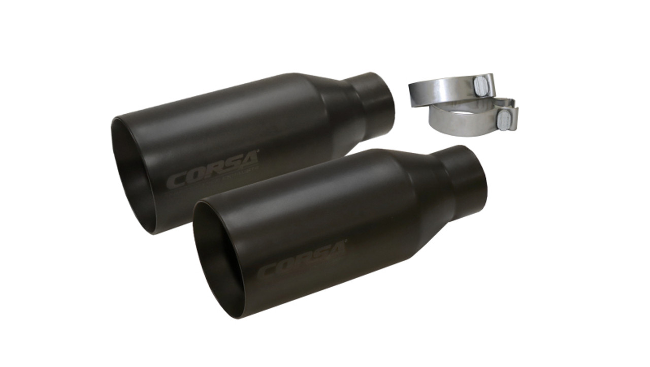 Corsa 2017 Ford F-150 Raptor 3in Inlet / 5in Outlet Black Cerakote Tip Kit (For Corsa Exhaust Only)
