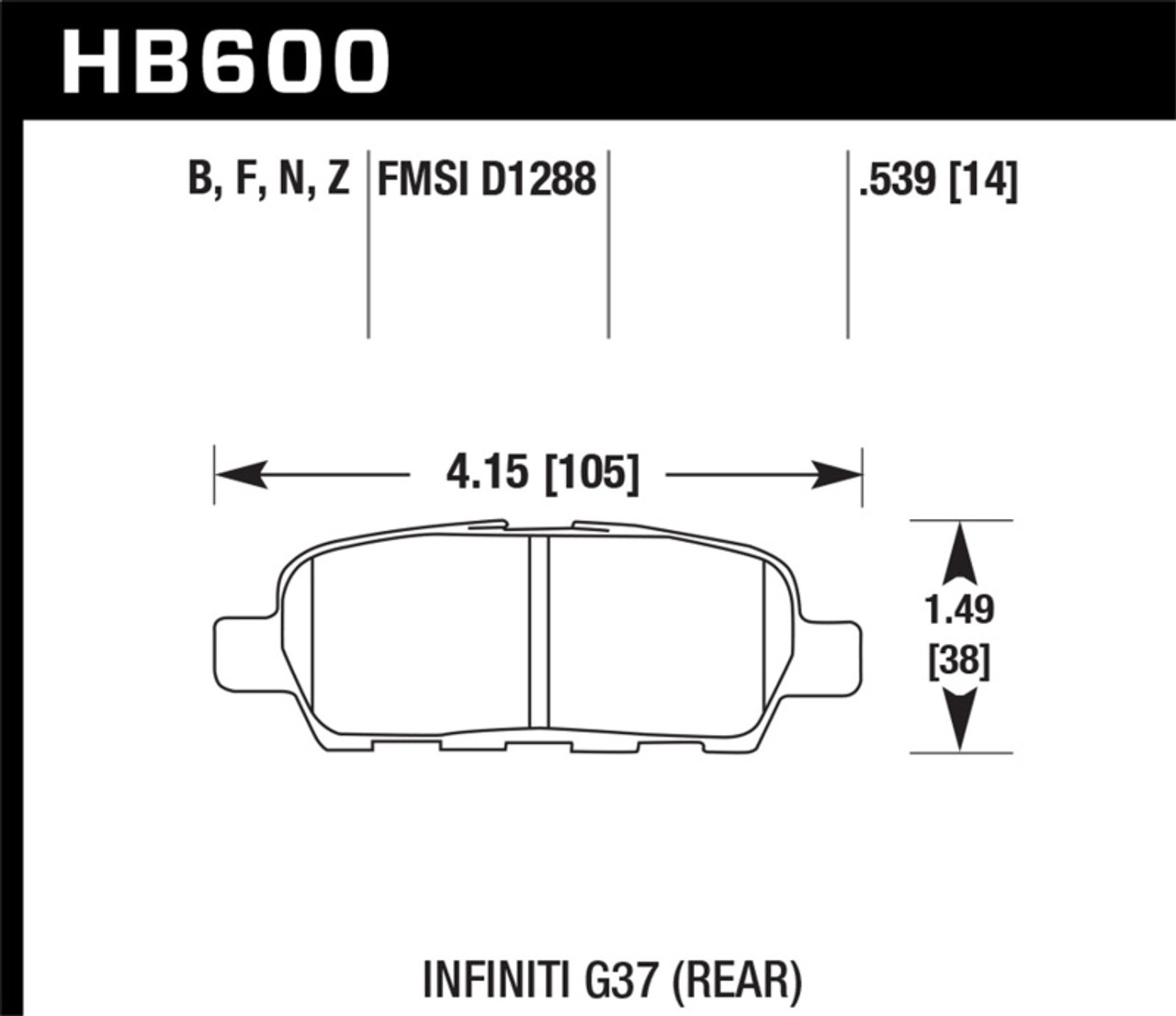 Hawk Infiniti G35 Sport/G37 / 08-10 Nissan Rogue / 07-09 Sentra SE-R / 10 Sentra SE-R M/T Performanc