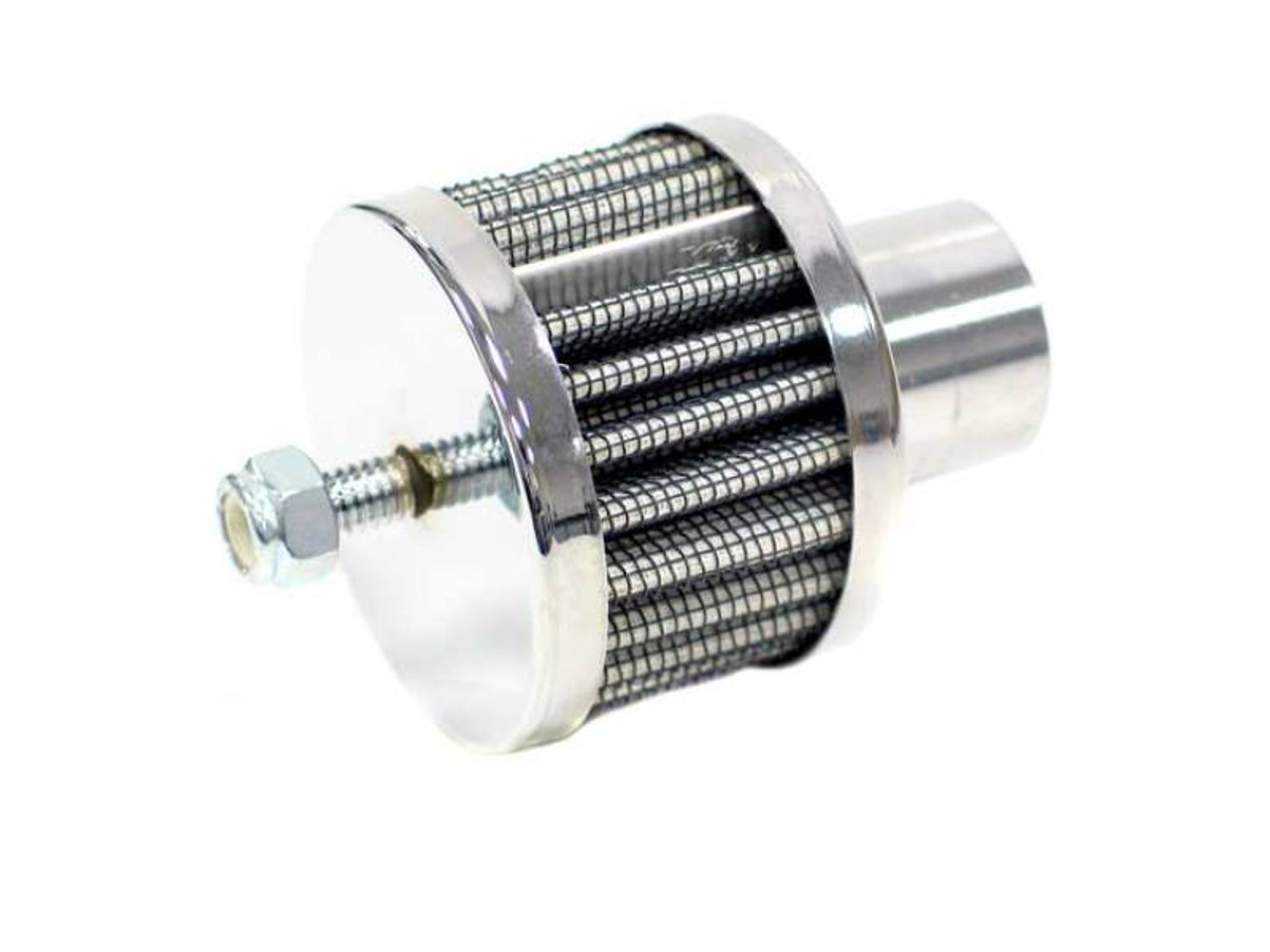 K&N Steel Base Chrome Top Crankcase Vent Filter 1in OD Vent / 2in OD / 1-1/2in H Stud Mount