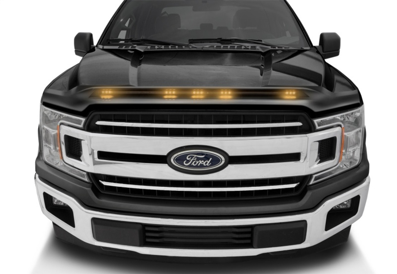 AVS 2016-2018 Ford F-150 Aeroskin LightShield Color Hood Protector, Shadow Black