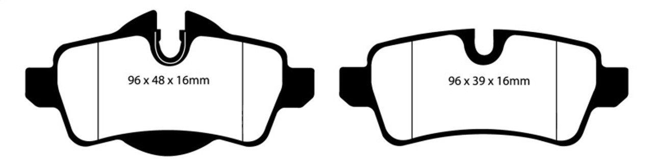 EBC 07-14 Mini Hardtop 1.6 Redstuff Rear Brake Pads