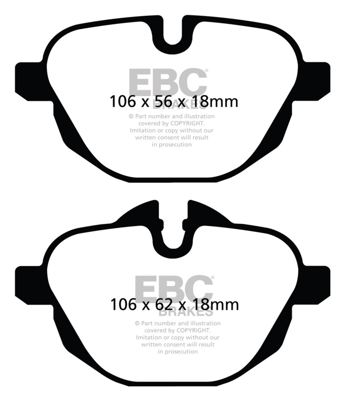 EBC 11+ BMW X3 2.0 Turbo (F25) Redstuff Rear Brake Pads