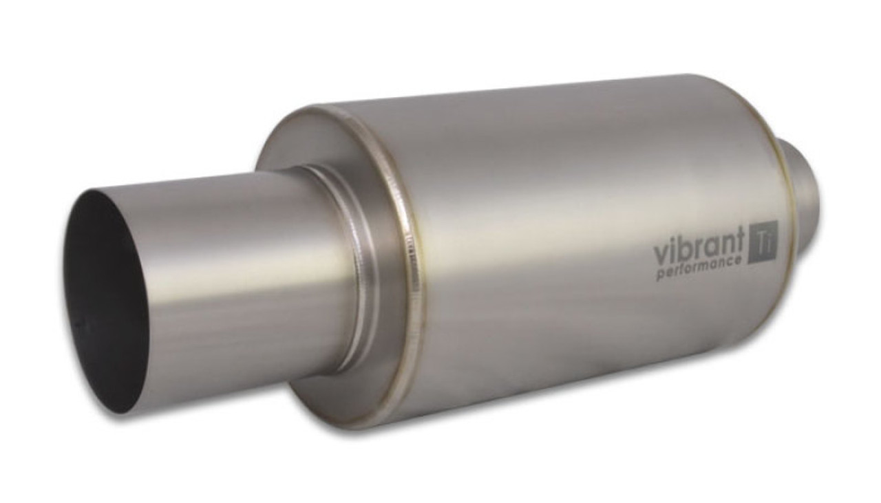 Vibrant Titanium Muffler w/Straight Cut Natural Tip 3.5in Inlet / 3.5in Outlet