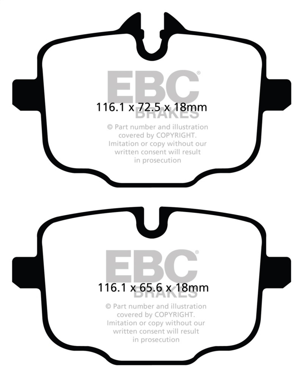 EBC 12+ BMW M5 4.4 Twin Turbo (F10) Yellowstuff Rear Brake Pads