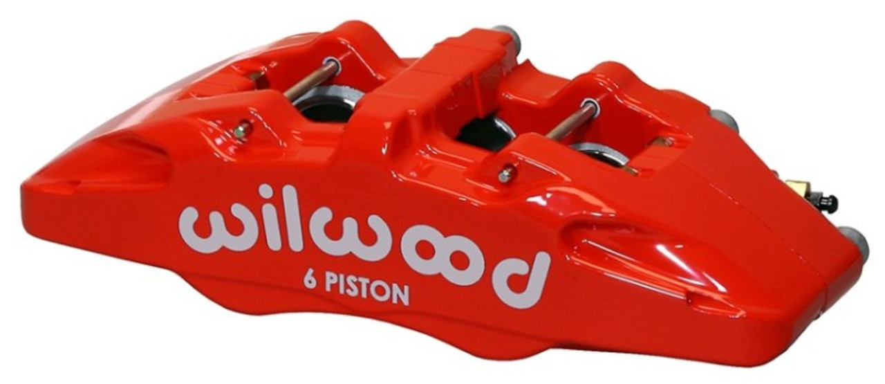 Wilwood Caliper-Forged Dynapro 6 5.25in Mount-Red-R/H 1.62/1.38in/1.38in Pistons .38in Disc