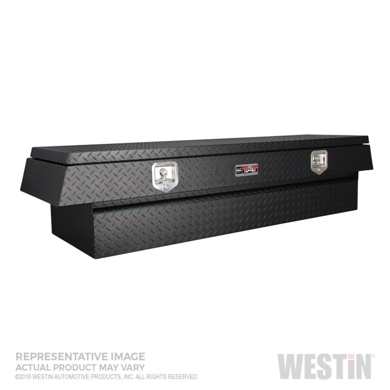 Westin/Brute V Shape Goose Neck 5th Wheel 57in Tailgate Box 1 Drawer/2 Swing Doors - Textured Black