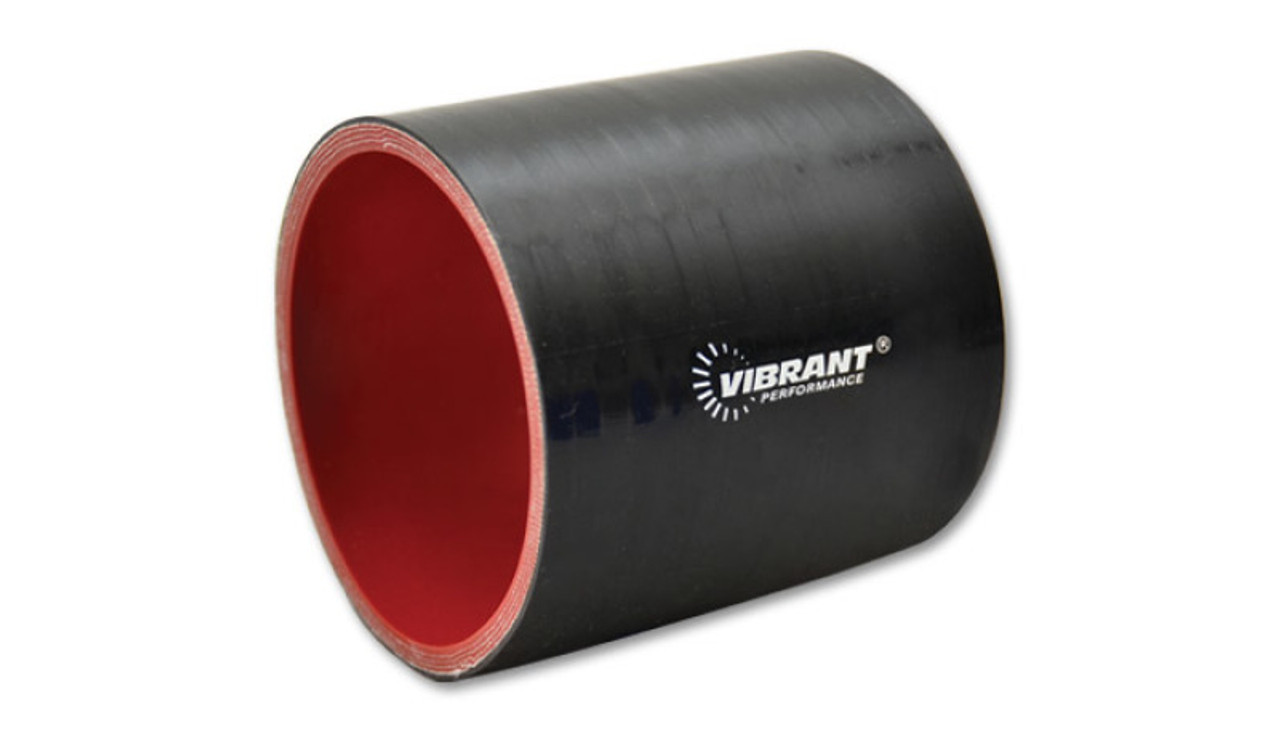 Vibrant 1-3/8in I.D. x 3in Long Gloss Black Silicone Hose Coupling