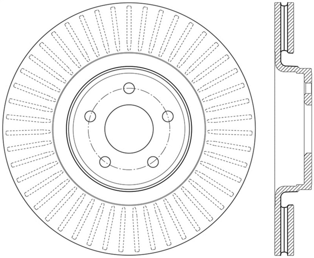 StopTech 14.5+ Ford Focus ST Front Right Slotted Performance Rotor