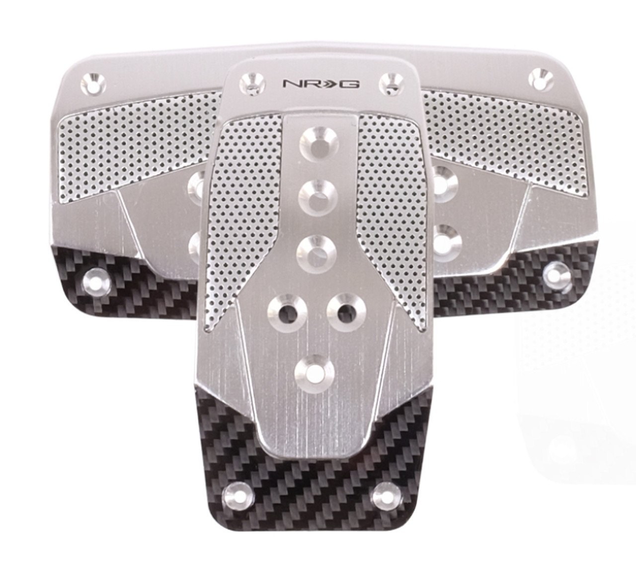 NRG Aluminum Sport Pedal A/T - Silver w/Black Carbon