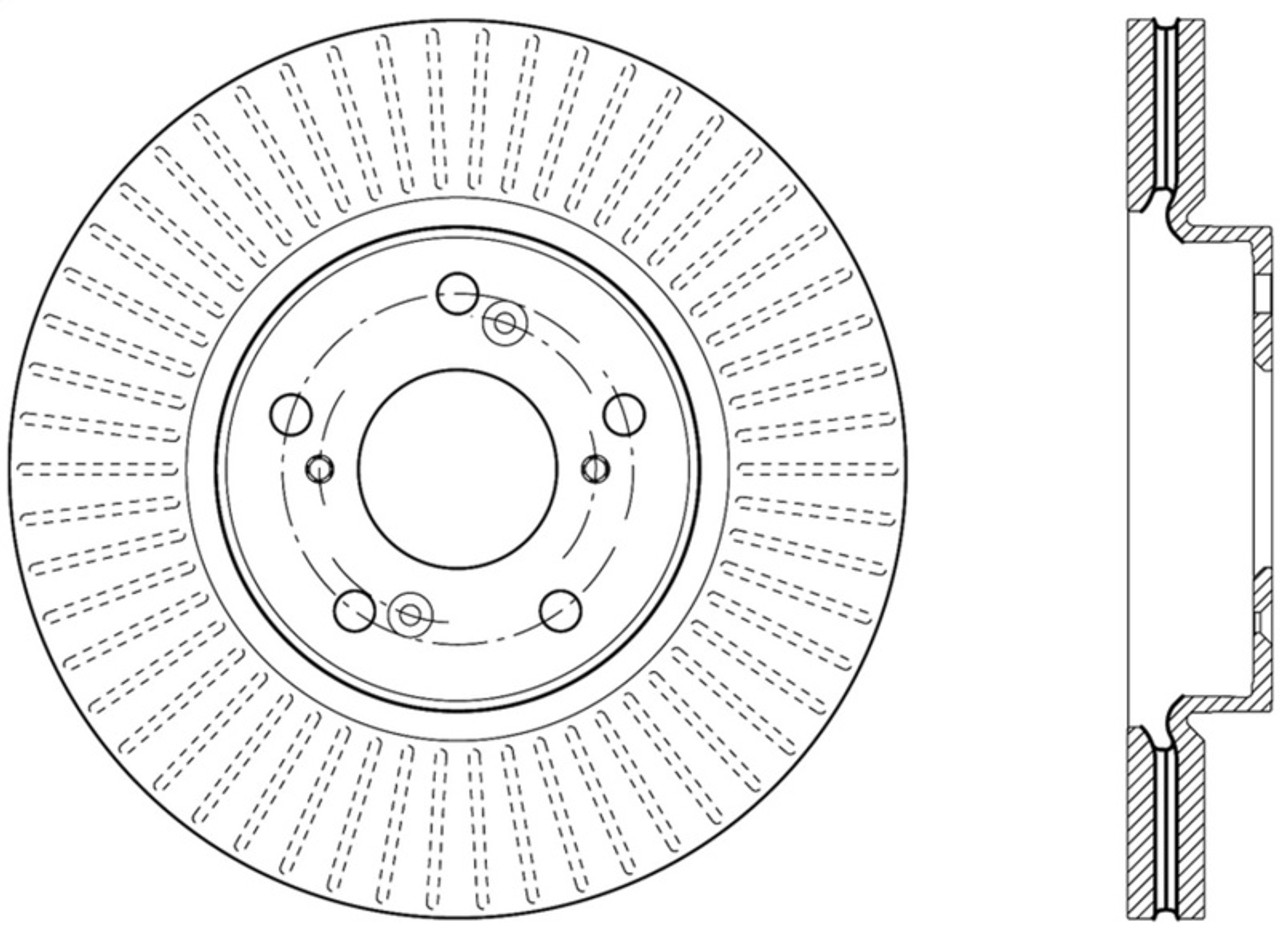 StopTech Slotted Sport Brake Rotor 2013 Honda Accord V6 Front Left