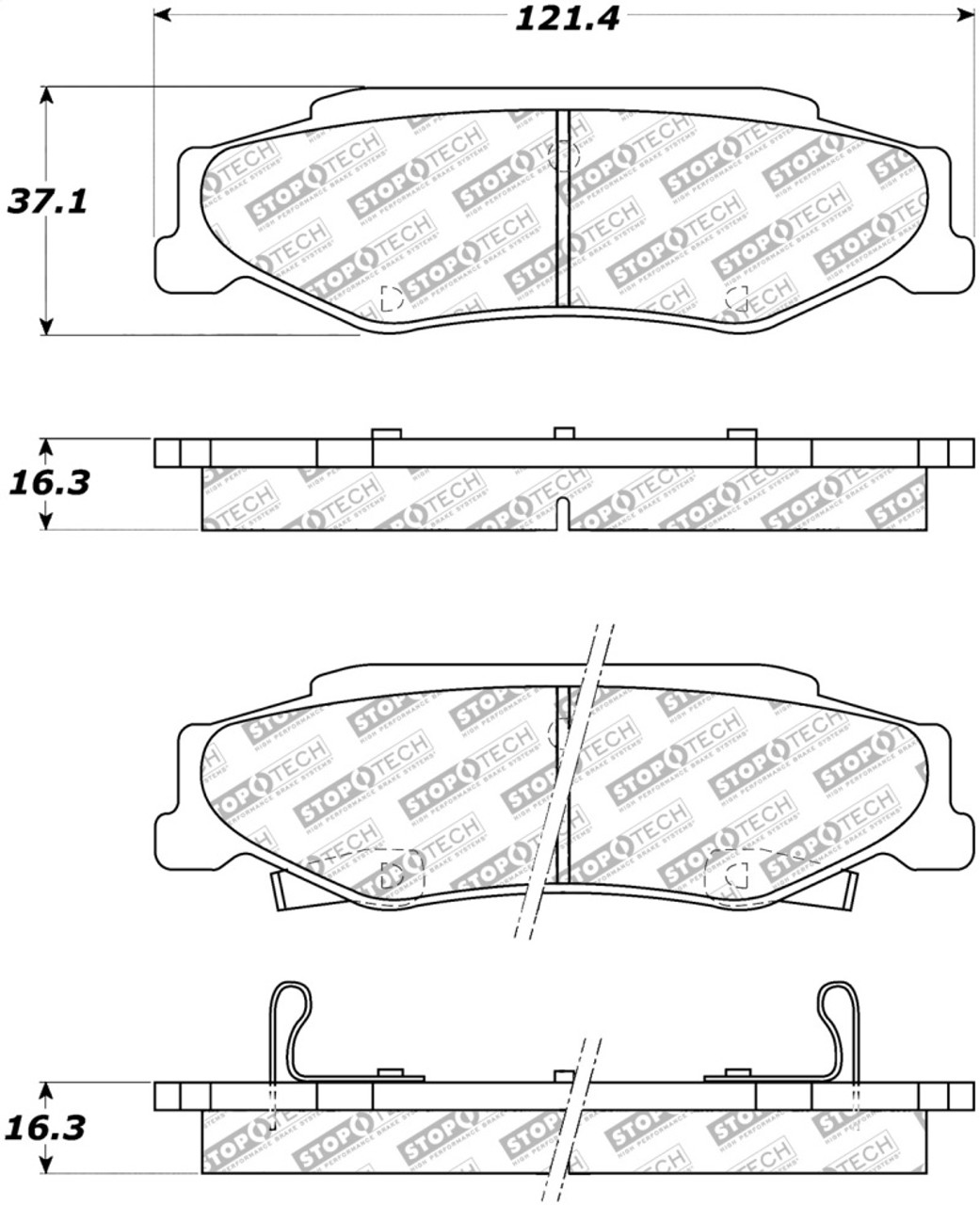 StopTech Street Select Brake Pads - Rear sto305.07320