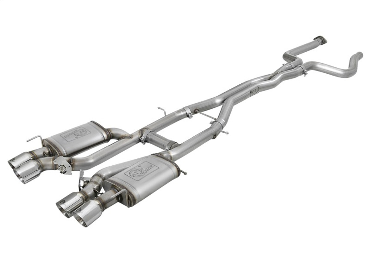 aFe MACHForce XP 3in 304 SS Cat-Back Dual Mode Exhaust w/ Polished Tips 16-17 Cadillac ATS-V V6-3.6L