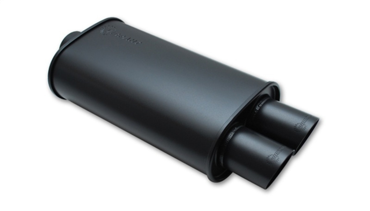 Vibrant 1148 StreetPower BLACK Oval Muffler with Dual 3in Outlets - 2.5in inlet