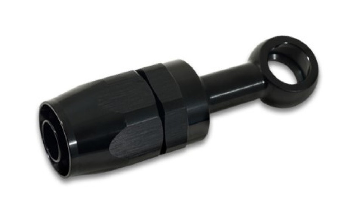 Vibrant -10AN Banjo Hose End Fitting for use with M14 or 9/16in Banjo Bolt - Aluminum Black
