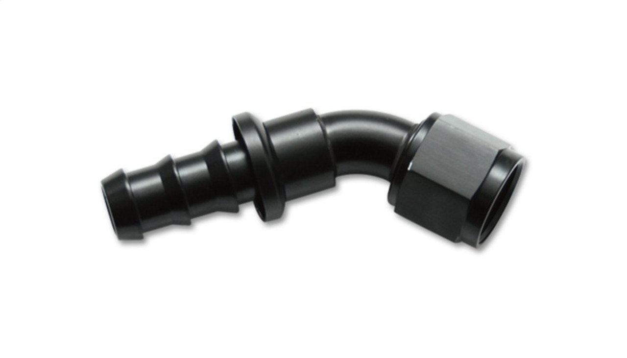 Vibrant -8AN Push-On 45 Deg Hose End Fitting - Aluminum