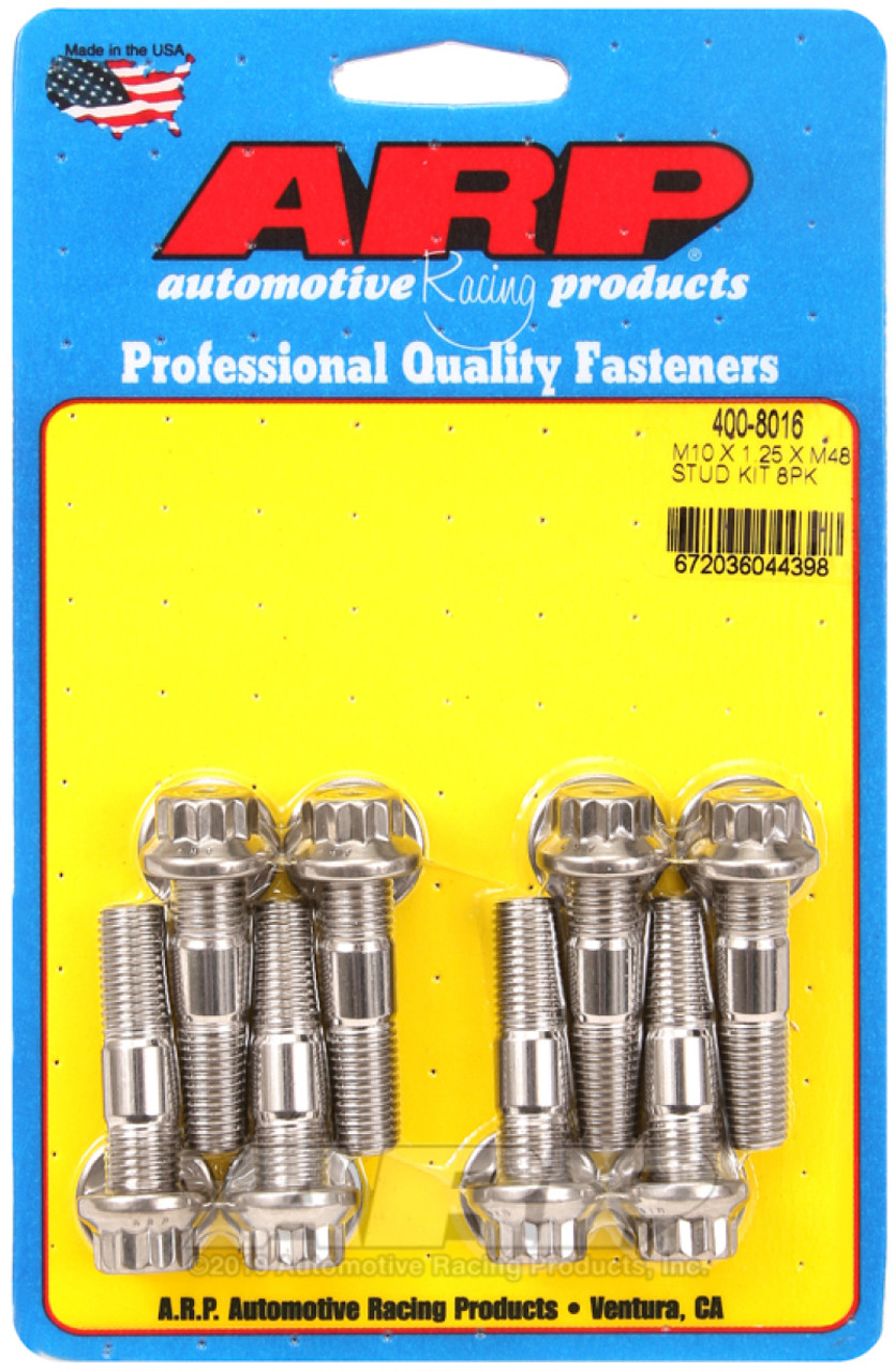 ARP Sport Compact M10 x 1.25 x 48mm Stainless Accessory Studs (8 pack)