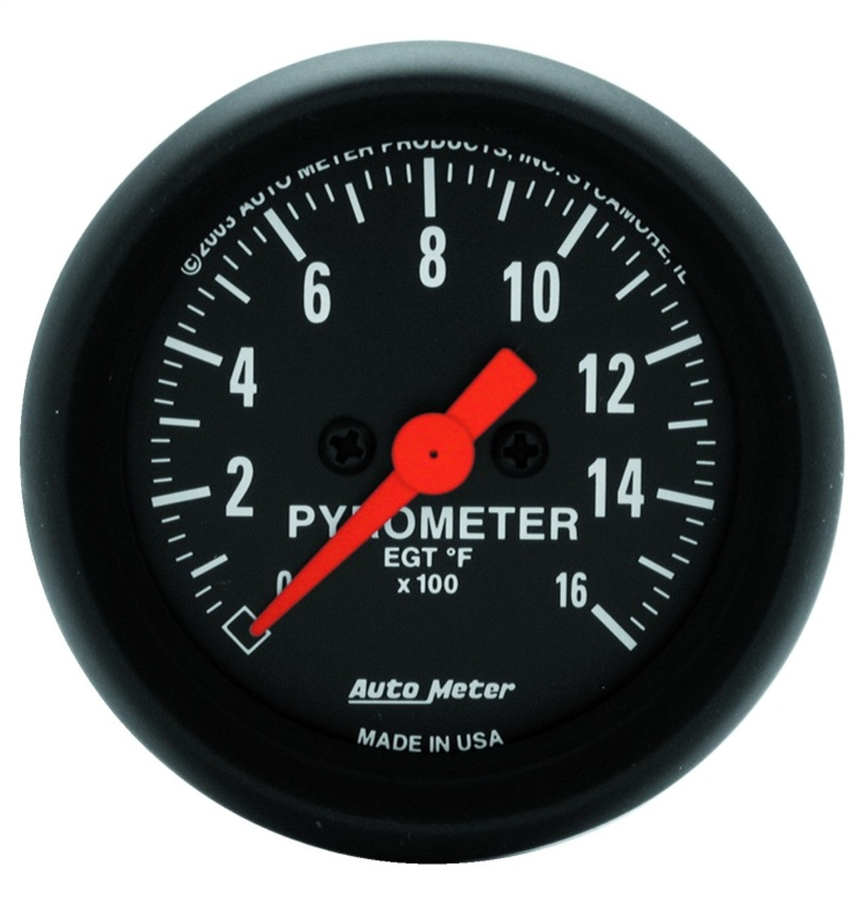 Autometer Z-Series 52mm 0-1600 Def F Full Sweep Electronic Pyrometer Gauge