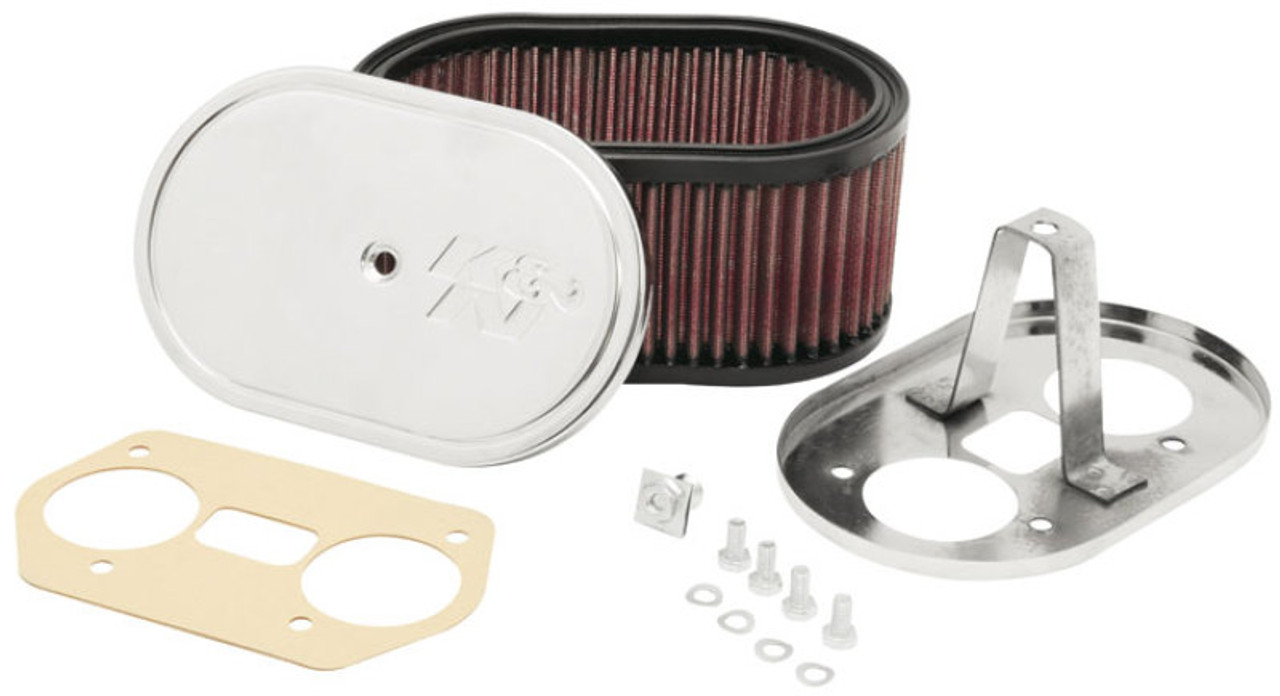 K&N Custom Oval Red Race Filter 7in L x 4-1/2in W 3-1/4in H