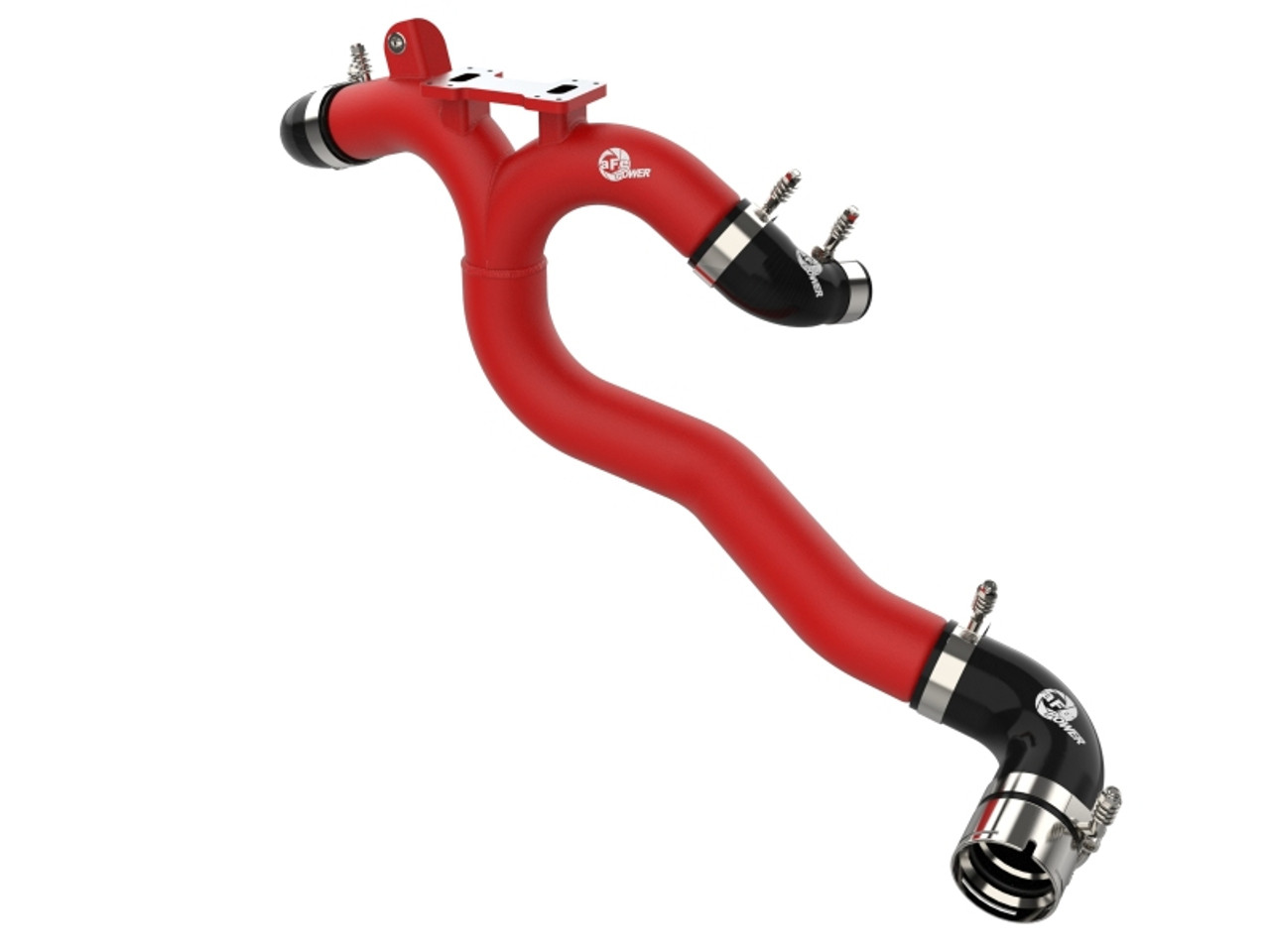 AFE BladeRunner 3in Aluminum Hot Charge Pipe Red