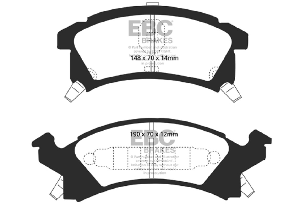 EBC 96-98 Buick Skylark 2.4 Greenstuff Front Brake Pads