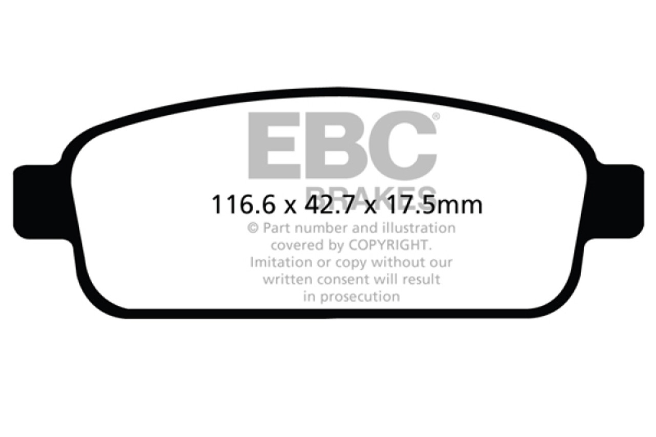 EBC 13+ Buick Encore 1.4 Turbo Yellowstuff Rear Brake Pads