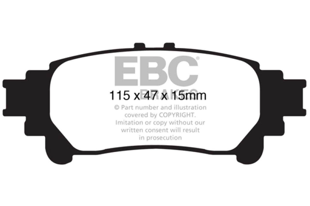 EBC 10+ Lexus RX350 3.5 (Japan) Extra Duty Rear Brake Pads